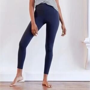 ADAY Brakes On Leggings Navy Blue High Waisted Full Length SMALL Hip Pocket